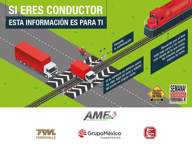 Semana de Seguridad Vial Ferroviaria pondrá énfasis en NL, Edomex y Guanajuato